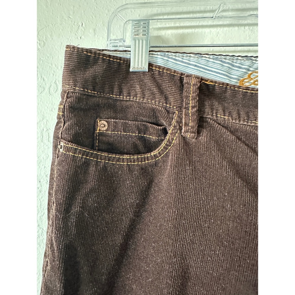 Eddie Bauer Classic Cut Corduroy Pants Womens 10 Brown Y2K Straight Leg Trousers - Picture 3 of 15